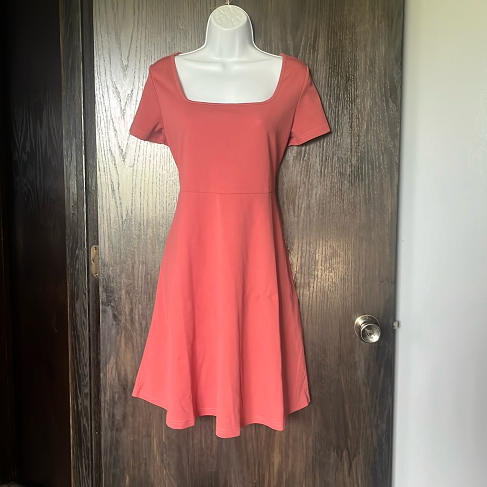 Blush knee length dress, XL by SHEIN